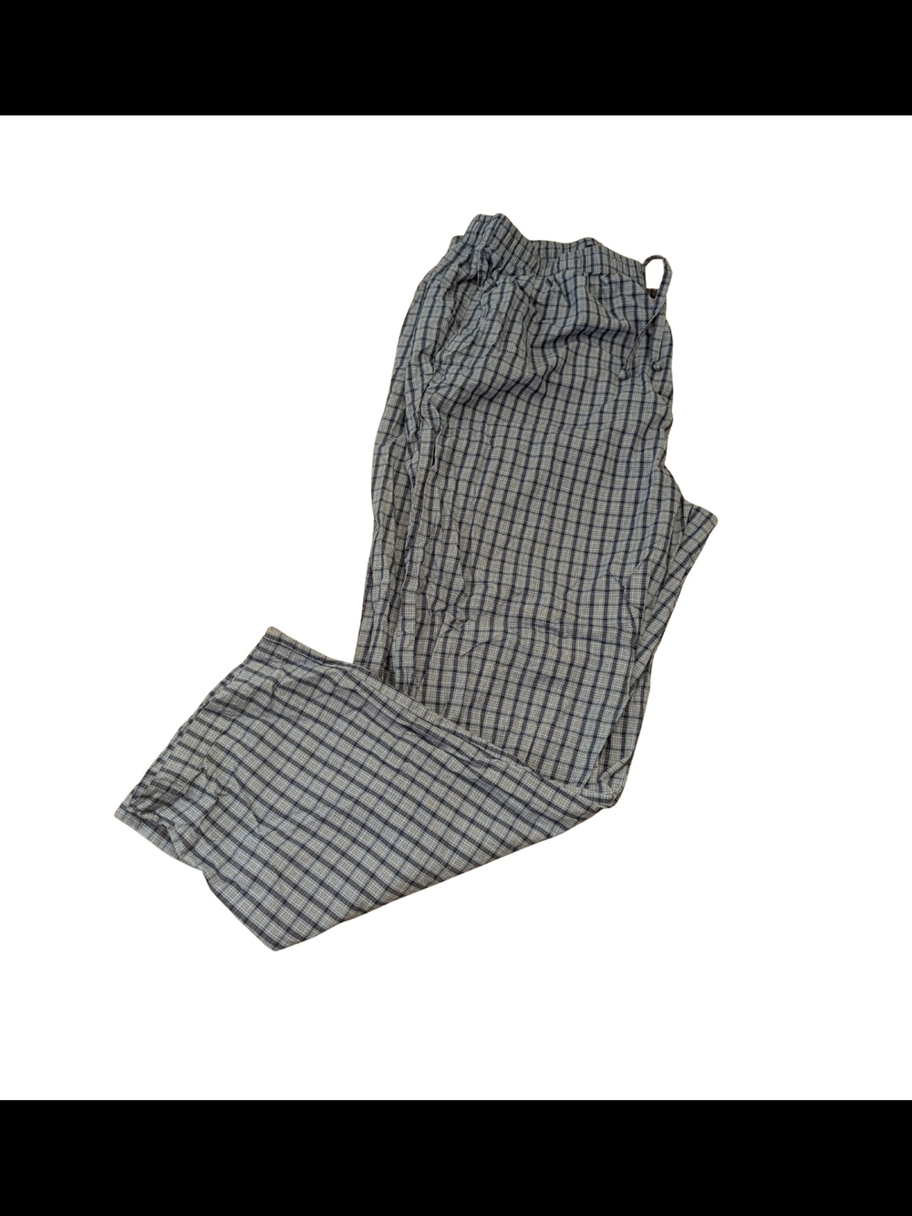 EUC Nautica Mens XL Cotton Drawstring Blue Plaid Pajama Lounge Pants